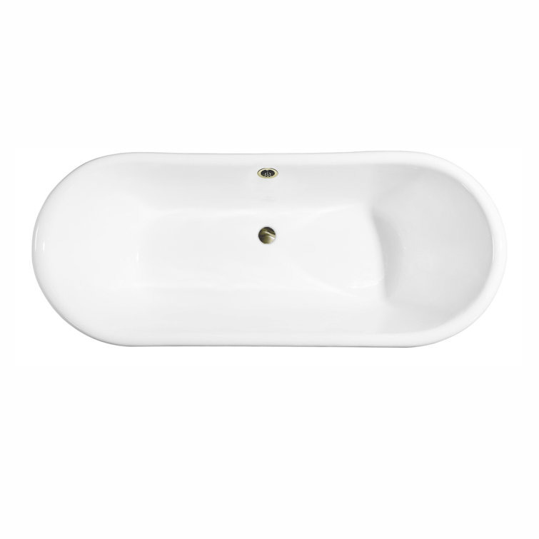 StreamlineBath 72'' x 30.7'' Freestanding Soaking Porcelain Enameled